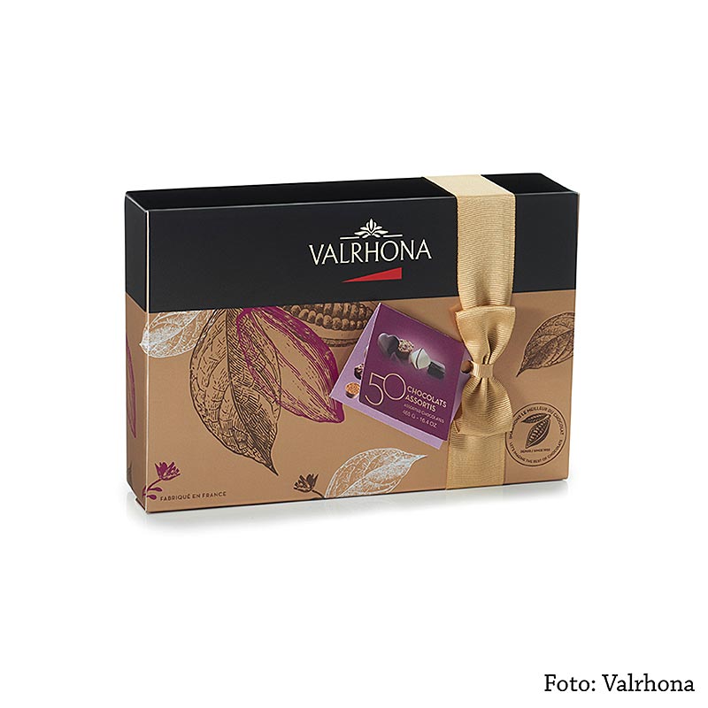 Valrhona Ballotin Sortiment, feine Pralinenmischung - 465 g, 50 Stück - Schachtel