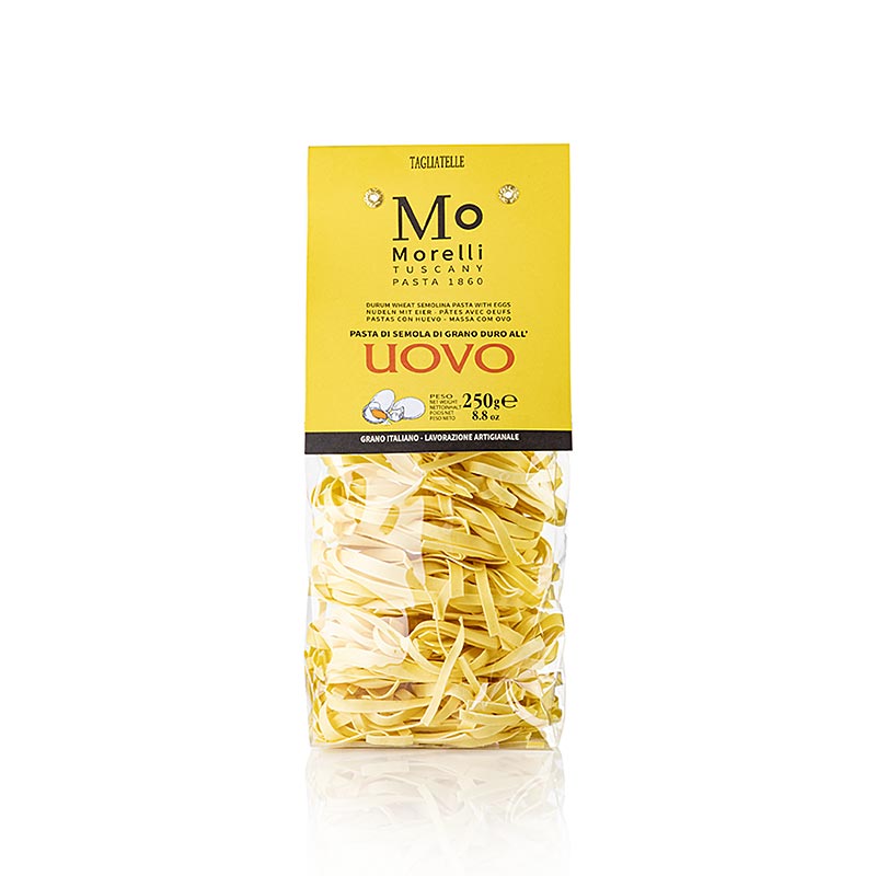 Nudeln Tagliatelle All Uovo (mit Ei), Morelli 1860 - 250 g - Beutel Nudeln Tagliatelle All Uovo (mit Ei), Morelli 1860 - 250 g - Beutel