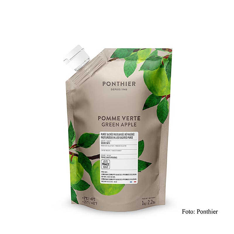 Pure groent eple, 13% sukker, Ponthier - 1 kg - bag Pure groent eple, 13% sukker, Ponthier - 1 kg - bag