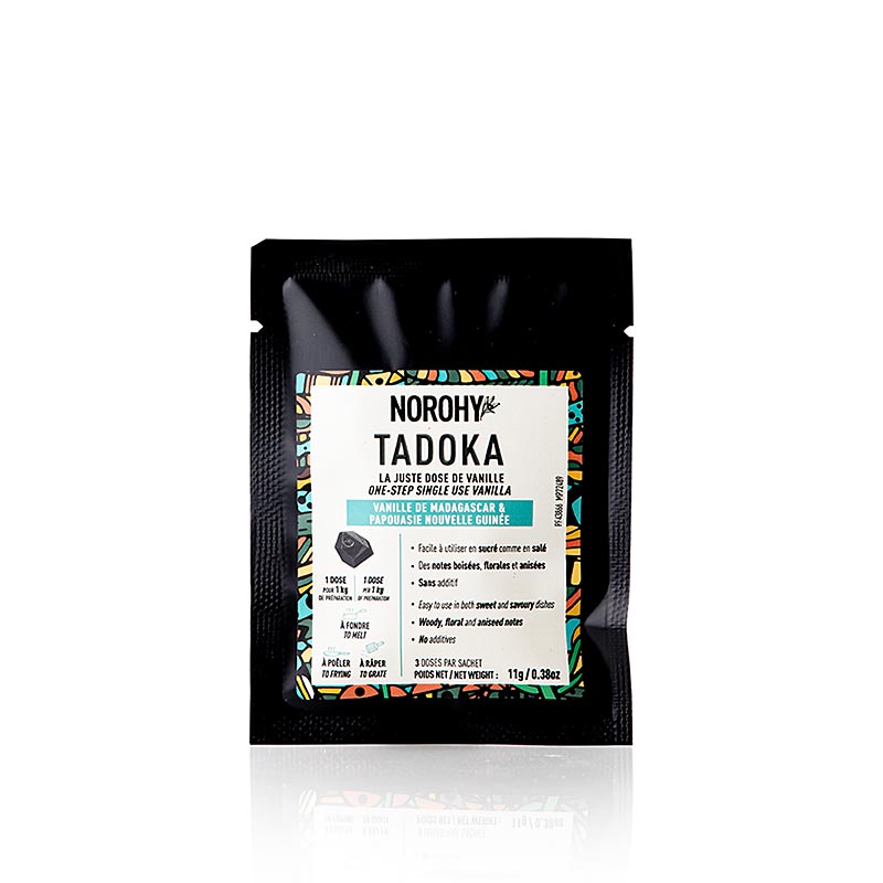 Norohy Tadoka, vanille in cacaoboter (Madagascar en Papoea-Nieuw-Guinea) - 11 gram - tas