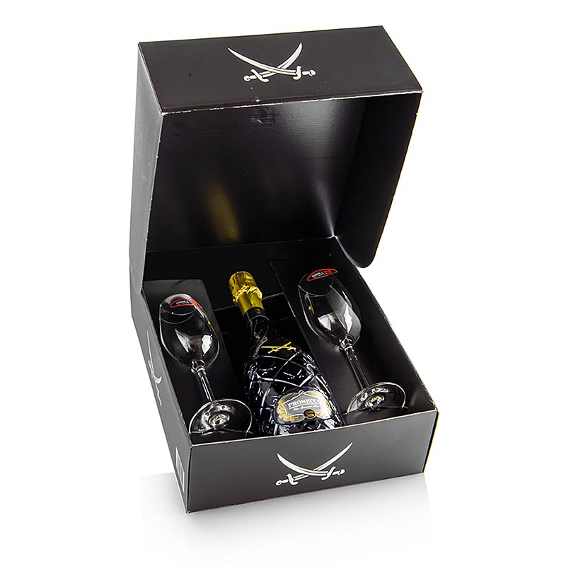 Sansibar`s Best San Simone Prosecco Brut 0.75l + 2 pahare de sampanie Riedel - 3 buc. - Carton Sansibar`s Best San Simone Prosecco Brut 0.75l + 2 pahare de sampanie Riedel - 3 buc. - Carton