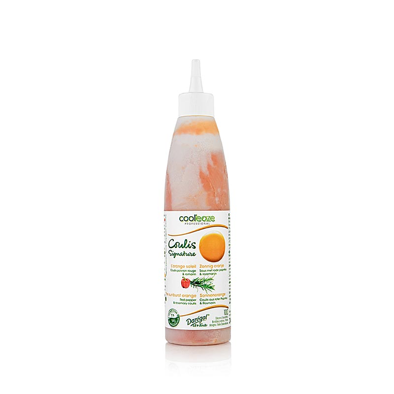 Coulis di arancia solare, a base di peperoncino + rosmarino, DAREGAL - 240 g - Bottiglia in polietilene Coulis di arancia solare, a base di peperoncino + rosmarino, DAREGAL - 240 g - Bottiglia in polietilene