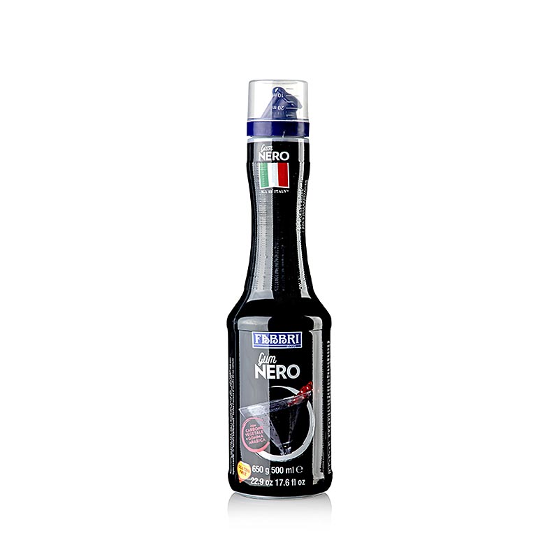 Fabbri Gum Nero - crni sirup z gumi arabico za barvanje koktajlov - 500 ml - Steklenica