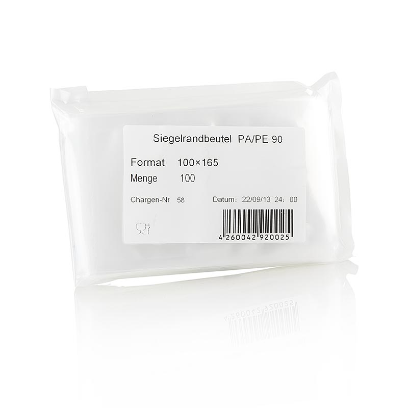 Vacuum sealed edge bag, 100 mm x 165 mm, smooth - 100 hours - bag