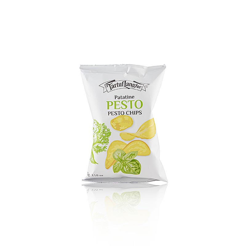 TARTUFLANGHE Pestochips, Kartoffelchips mit Pestogeschmack - 45 g - Beutel TARTUFLANGHE Pestochips, Kartoffelchips mit Pestogeschmack - 45 g - Beutel
