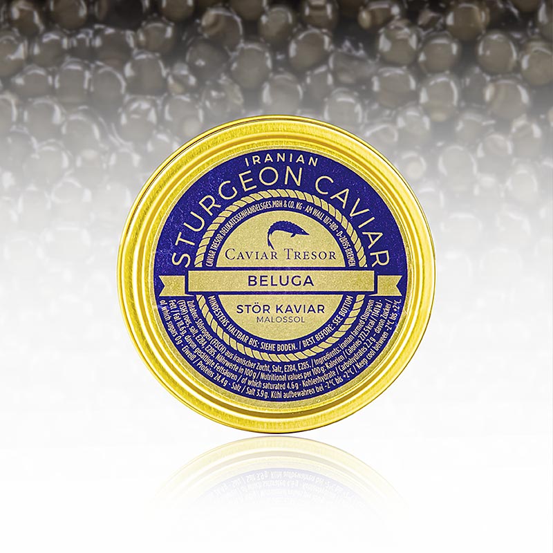 Kawior Beluga Malossol, vom Hausen huso huso, akwakultura Iran - 125g - Moc