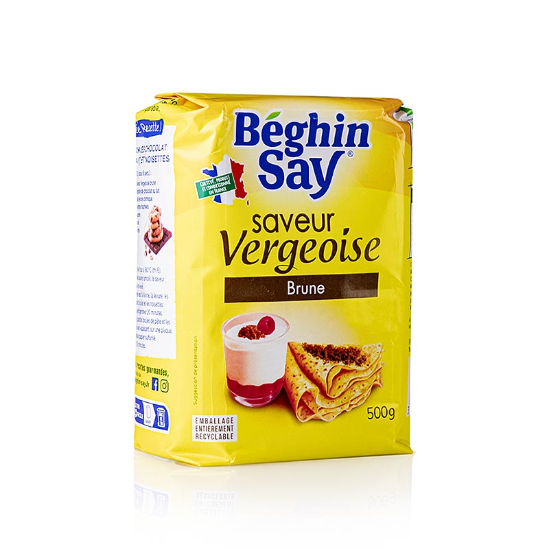 Gula vergeoise, perang, berperisa karamel - 500g - beg