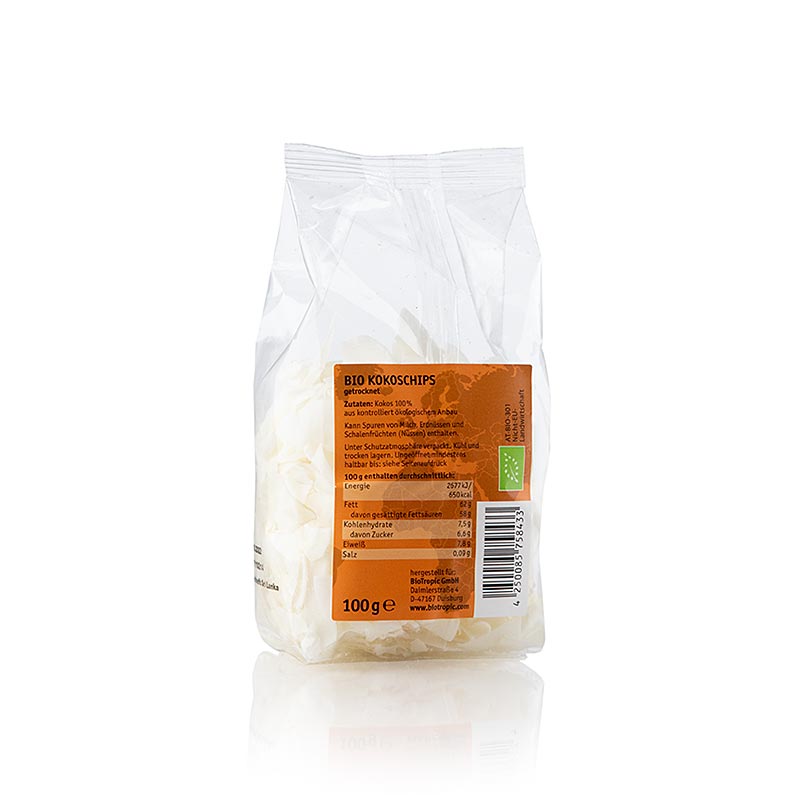 Organic coconut chips - 100 g - bag