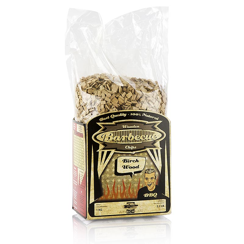 Grill BBQ - Birch wood smoke chips (Birch) - 1 kg - bag Grill BBQ - Birch wood smoke chips (Birch) - 1 kg - bag