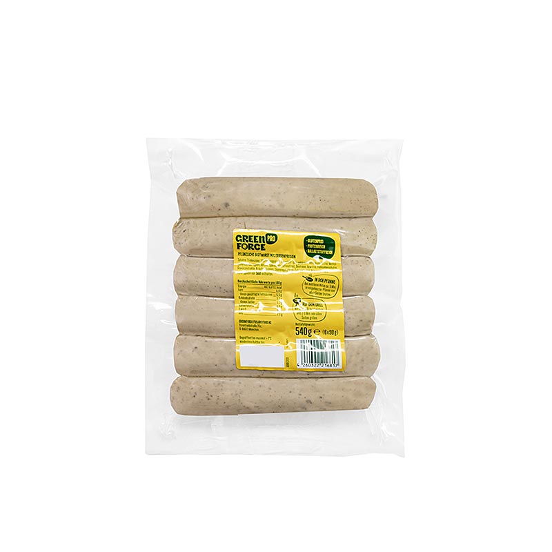Greenforce vegansk bratwurst gjord pa artprotein, farsk - 540 g, 6 x 90 g - vakuum