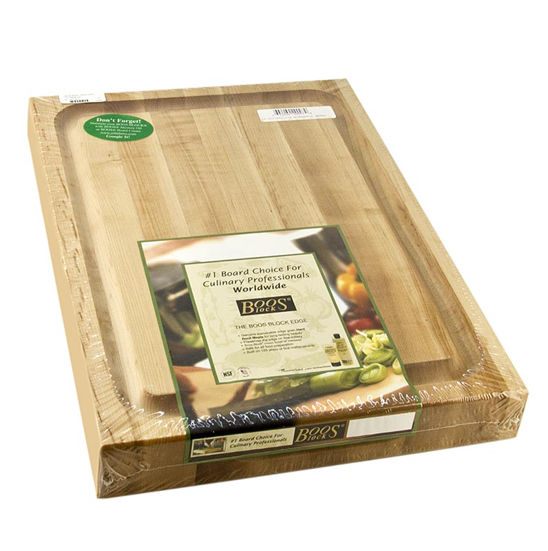 Boos block cutting board RA02 made of maple, 51 x 38 x 6 cm, with gutter - 1 piece - foil Boos block cutting board RA02 made of maple, 51 x 38 x 6 cm, with gutter - 1 piece - foil