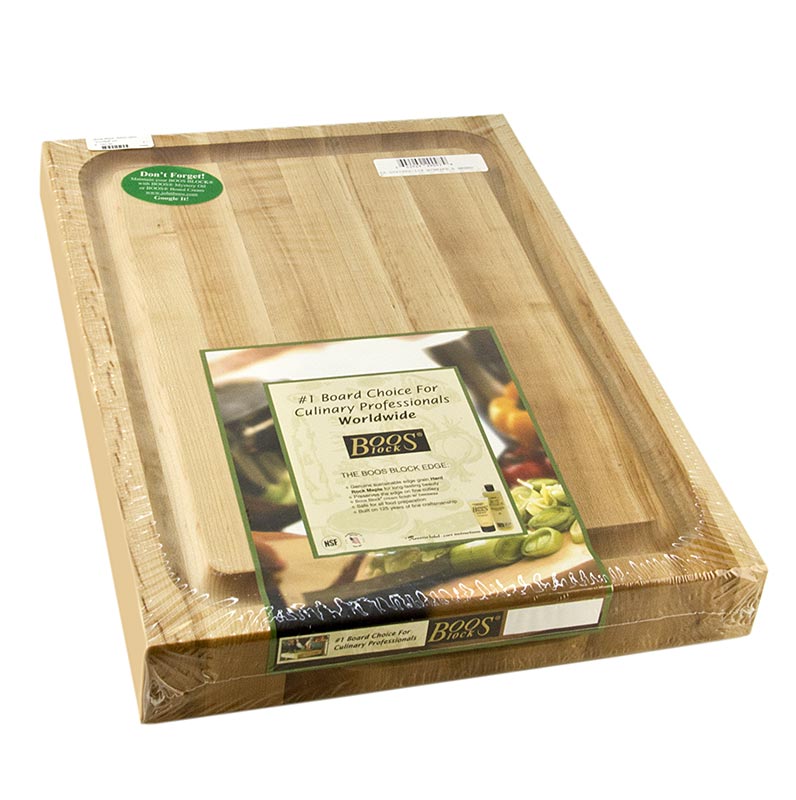 Boos block cutting board RA02 made of maple, 51 x 38 x 6 cm, with gutter - 1 pc - foil