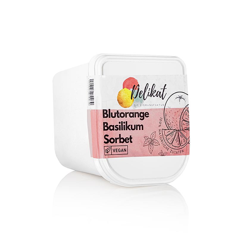 Delikat - Blutorange - Basilikum Sorbet - 2,5 l - Pe - schale