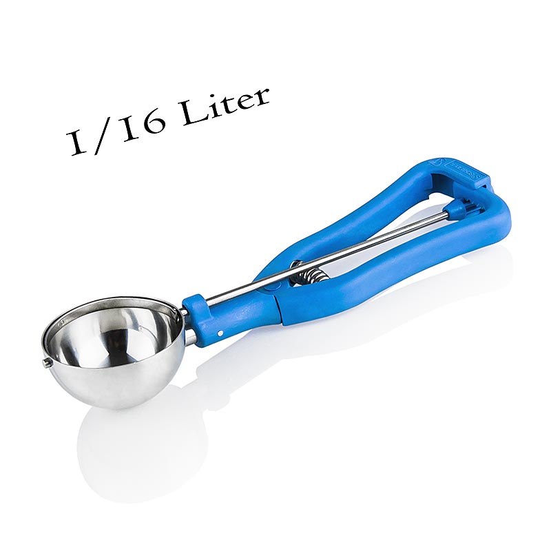 Cuillère à glace 1/16 litres, Ø 61 mm, 20 cm de long, acier inoxydable / plastique - 1 pc - en vrac