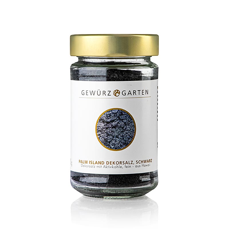 Spice Garden Palm Island Pacific - Salt, dekorativt salt med aktivt kul, fint, Hawaii - 200 g - Glas Spice Garden Palm Island Pacific - Salt, dekorativt salt med aktivt kul, fint, Hawaii - 200 g - Glas