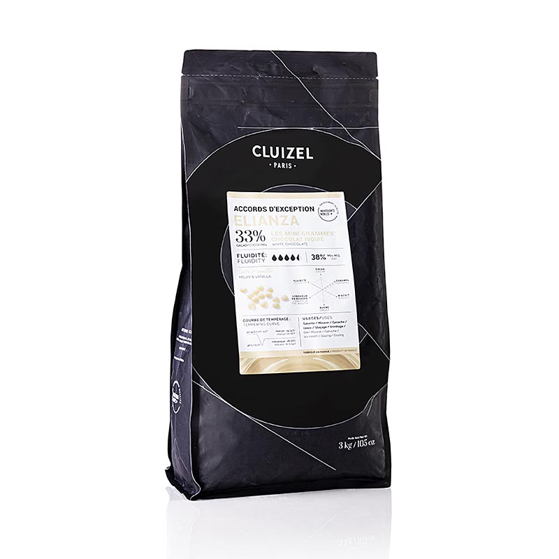 Elianza Ivoire, Weiße Couverture, Grandes Teneurs, Callets, Michel Cluizel - 3 kg - Beutel Elianza Ivoire, Weiße Couverture, Grandes Teneurs, Callets, Michel Cluizel - 3 kg - Beutel