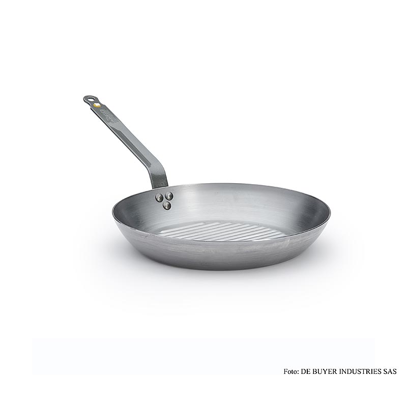 deBUYER Panela de ferro Mineral B Element com base para grelha, Ø 32cm, 4,2cm de altura - 1 pedaco - Cartao