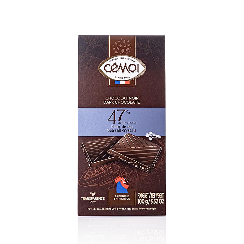 Tamna cokolada 47% kakao, sa Fleur de Sel, 100g, Cemoi - 100 g - Papir