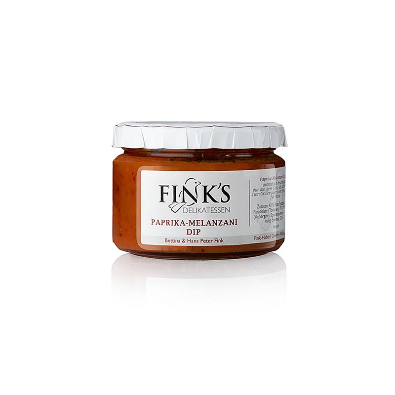 Paprika - Trempette Melanzani (aubergine), Fink`s Delikatessen - 220g - Verre Paprika - Trempette Melanzani (aubergine), Fink`s Delikatessen - 220g - Verre