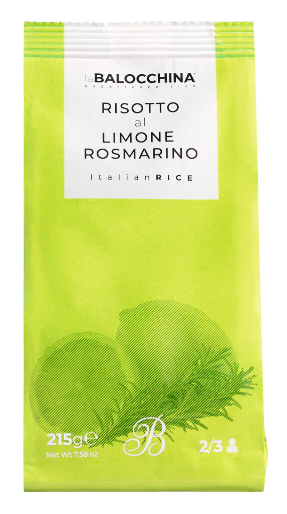 Risotto al limone e rosmarino, risotto con limon y romero, La Balocchina - 215 gramos - embalar Risotto al limone e rosmarino, risotto con limon y romero, La Balocchina - 215 gramos - embalar