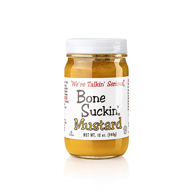 Bone Suckin` Mustard Regular (mild), BBQ Senf, Ford`s Food - 325 ml - Glas