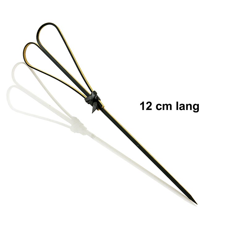 Bambusspidser, med hjerte, sort, 12 cm - 100 timer - taske