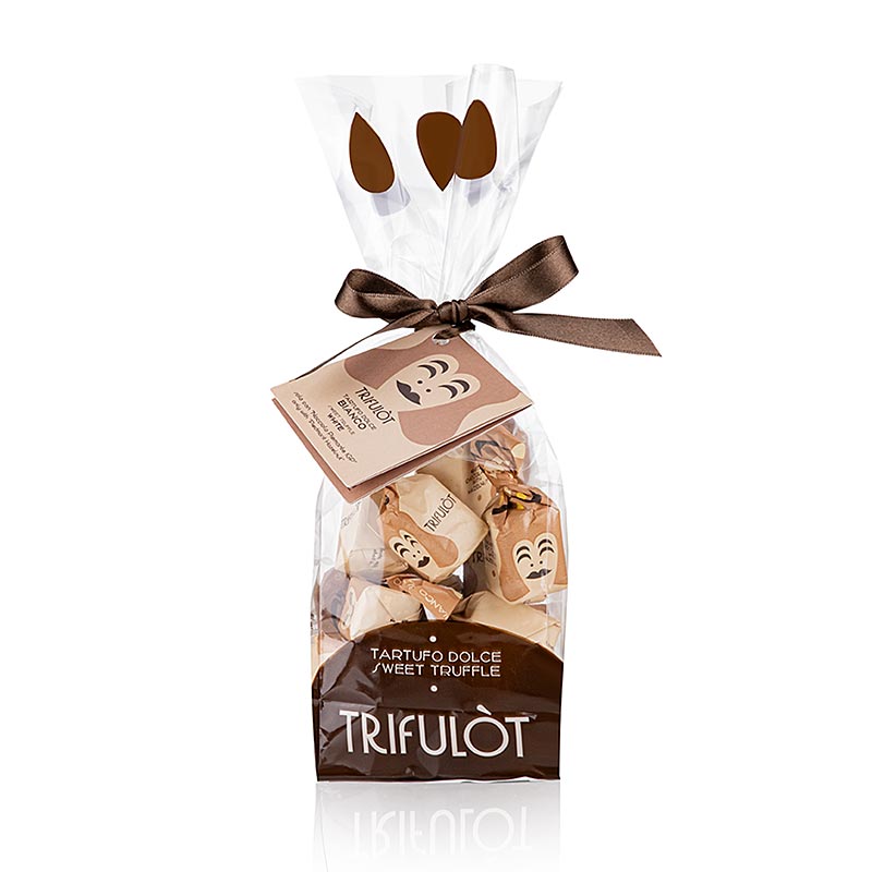 Hluzovkove pralinky z Tartuflanghe Tartufo Dolce di Alba BIANCO biela cokolada a 14g - 200 g - taska Hluzovkove pralinky z Tartuflanghe Tartufo Dolce di Alba BIANCO biela cokolada a 14g - 200 g - taska