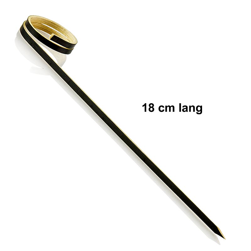 Bamboo skewers, with loop (ring end), black, 18 cm - 100 hours - bag Bamboo skewers, with loop (ring end), black, 18 cm - 100 hours - bag