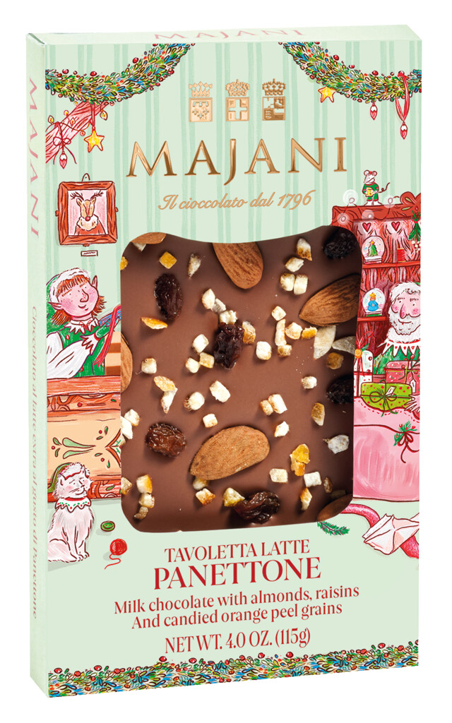 Le Golose Natale, chocolat au lait d`hiver, Majani - 115g - Morceau