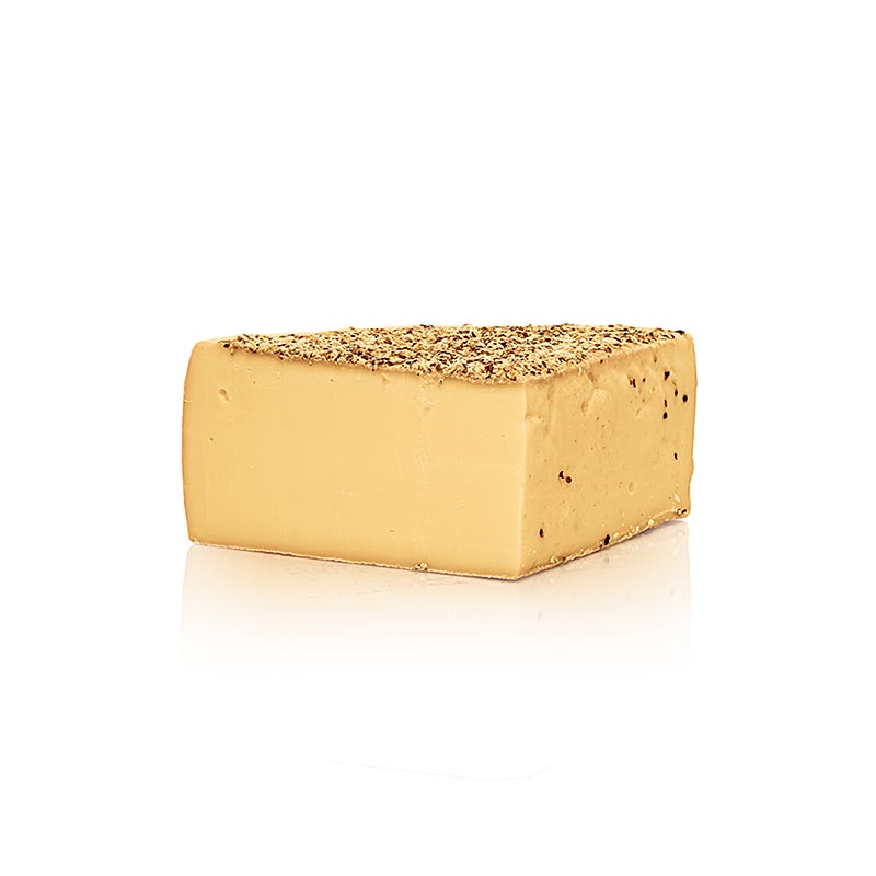 Isny Citron Poivre, fromage a pate mi-dure a croute poivree, quart de miche, bio - environ 1,5 kg - film