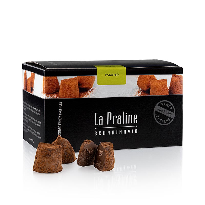 Trufas de chocolate La Praline Fancy, trufas de chocolate con pistacho, Suecia - 200 gramos - Cartulina