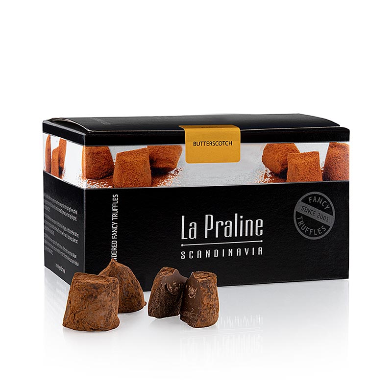 Trufas La Praline Fancy, trufas de chocolate com caramelo, Suecia - 200 g - Cartao