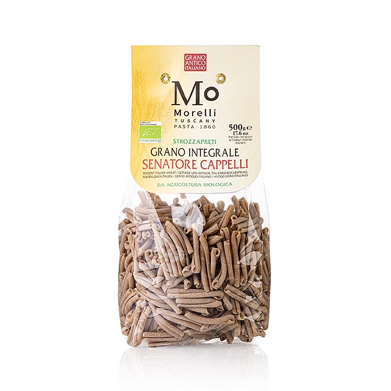Pasta Integrali Strozzapreti Senatore, pasta integral, Morelli 1860, organica - 500 g - bolsa
