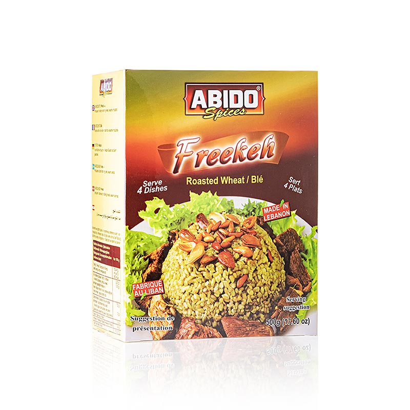 Freekeh (Farik, Frikeh, Firik) gront, rostat vete, abido - 500 g - Kartong Freekeh (Farik, Frikeh, Firik) gront, rostat vete, abido - 500 g - Kartong
