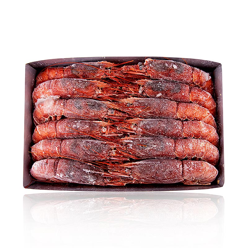 Gambero Rosso - Crevette geante rouge, avec tete et carapace - environ 1000 g, environ 15 pieces - 