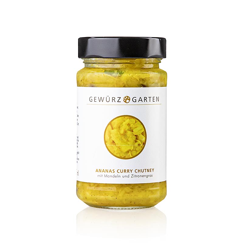 Spice Garden Pineapple Curry Chutney, cu migdale, floare de soc si lemongrass - 225 ml - Sticla