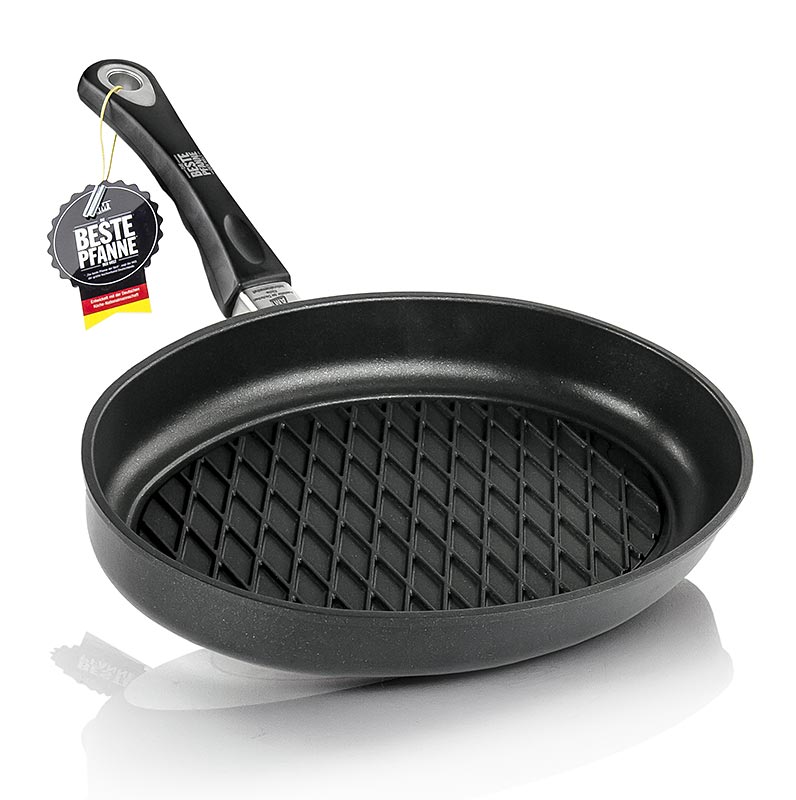 AMT Gastroguss, grill pan, oval, with BBQ diamond pattern 35x24cm - 1 piece - Loose