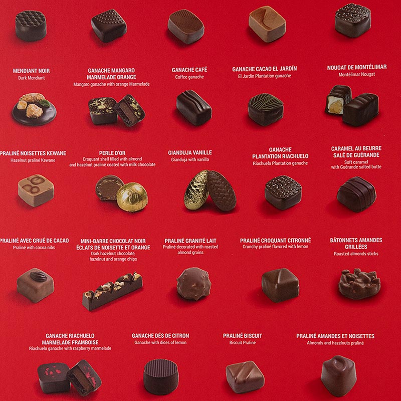 Joulukalenteri Talvisatu, 24 suklaata, alkoholiton, Michel Cluizel - 273 grammaa - Pahvi