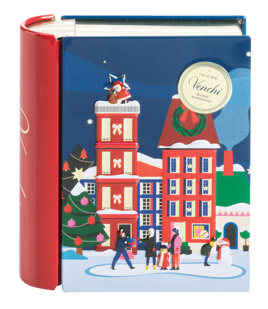 Mini llibre d`hivern Chocoviar, bombons variats en una caixa metal lica de Nadal, Venchi - 118 g - Peca
