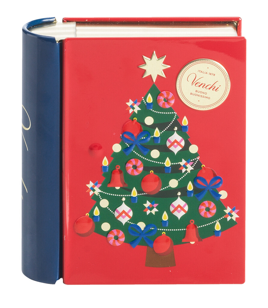 Winter Mini Book Chocoviar, chocolates assorted in a Christmas metal box, Venchi - 118 g - piece