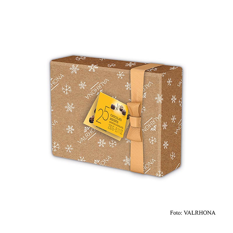 Beraneka ragam Valrhona Ballotin, campuran praline halus, NATAL - 230 gram - kotak