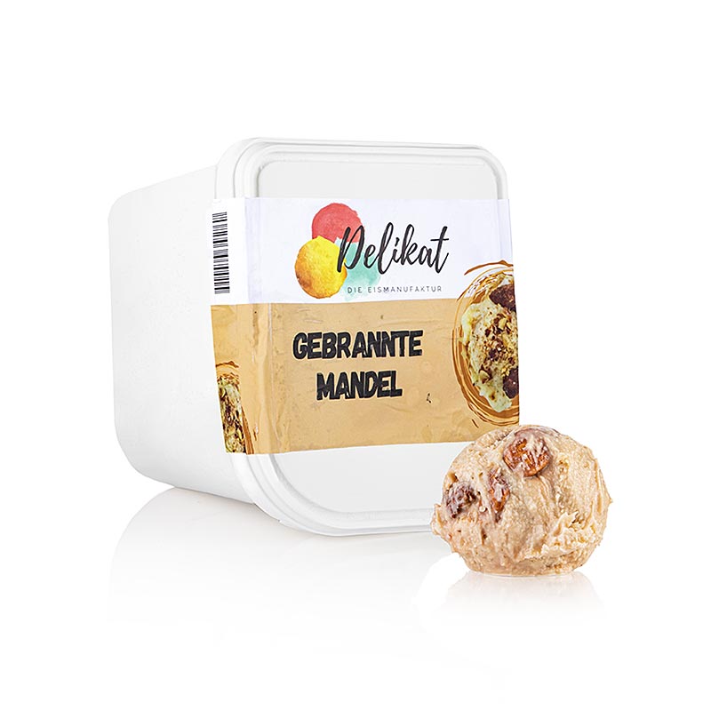 Delicate - Creme glacee au lait d`amande grillee - 2,5 l - Coque en PE