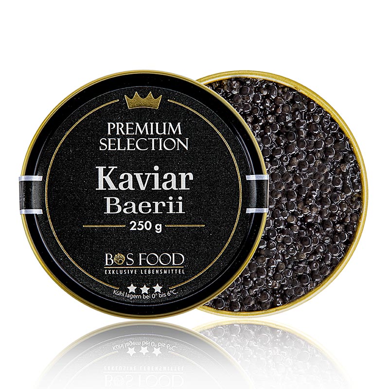 BOS FOOD Premium Secimi - Baerii Havyari (baerii), Su Urunleri Yetistiriciligi, koruyucu icermez - 250 gr - olabilmek