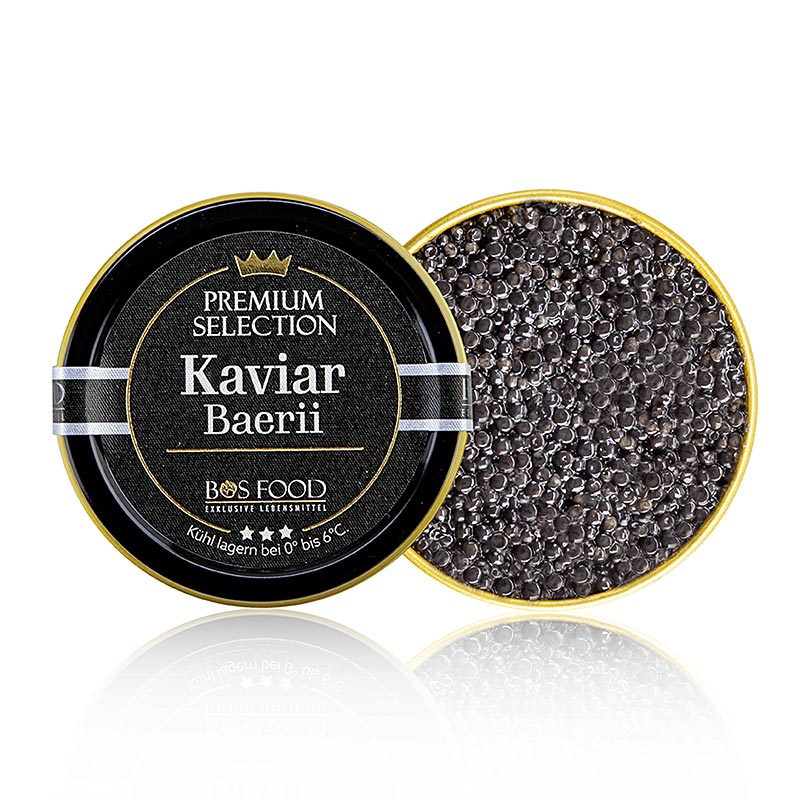 BOS FOOD Premium Selection - Baerii Caviar (baerii), Akvakultur, uden konserveringsmidler - 50 g - kan