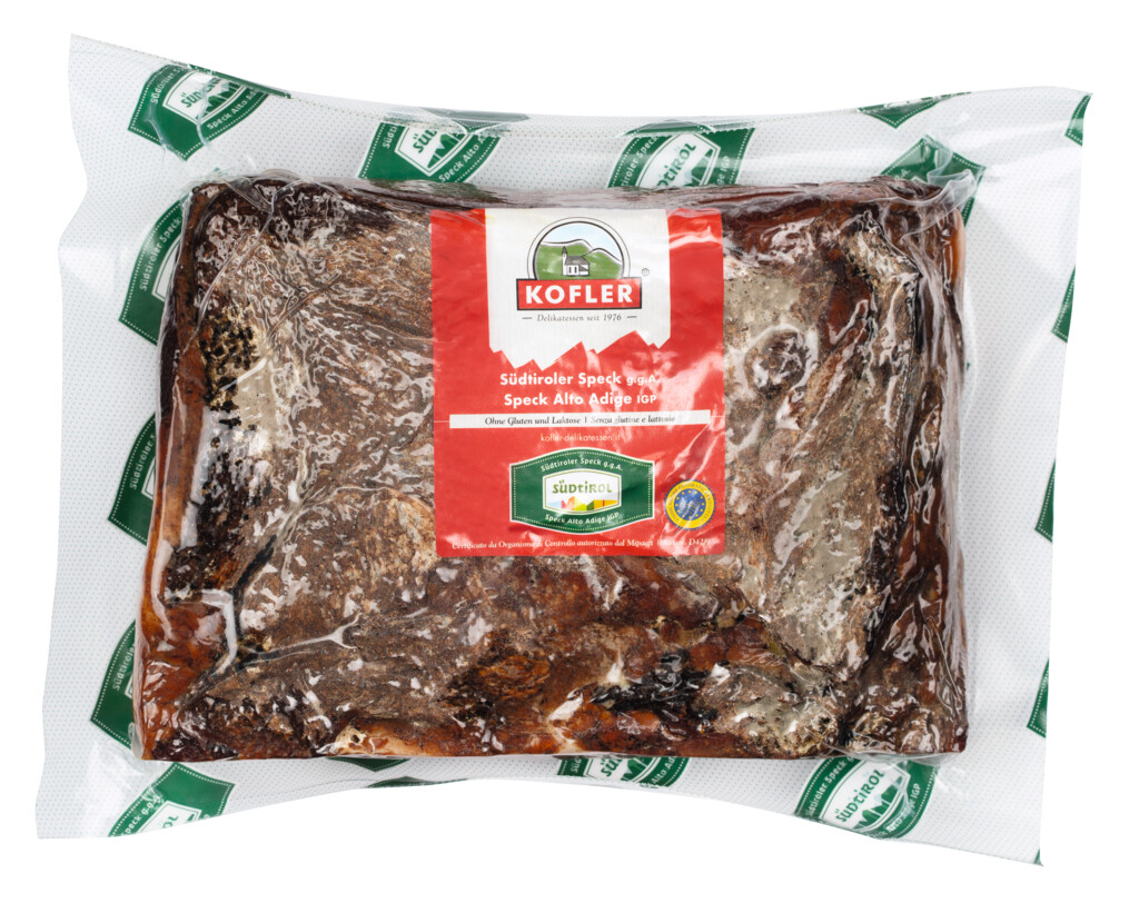 Bacon do sul do Tirol GGA, bacon alto adige IGP, Kofler - aproximadamente 2,3 kg - Pedaco