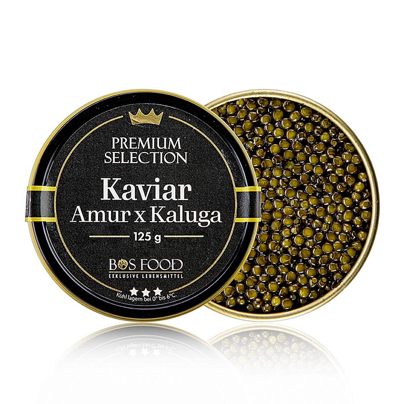 BOS FOOD Premium Selection - krizanec Amur x Kaluga, iz akvakulture, brez konzervansov - 125 g - lahko