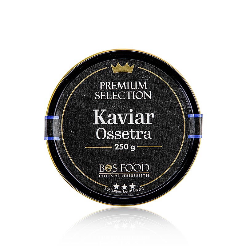 BOS FOOD Premium Selection - Ossetra (gueldenstaedtii), vattenbruk, utan konserveringsmedel - 250 g - burk BOS FOOD Premium Selection - Ossetra (gueldenstaedtii), vattenbruk, utan konserveringsmedel - 250 g - burk