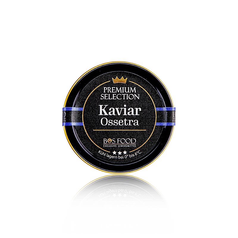 BOS FOOD Premium Selection - Ossetra (gueldenstaedtii), akvakultur, uden konserveringsmidler - 30 g - kan BOS FOOD Premium Selection - Ossetra (gueldenstaedtii), akvakultur, uden konserveringsmidler - 30 g - kan