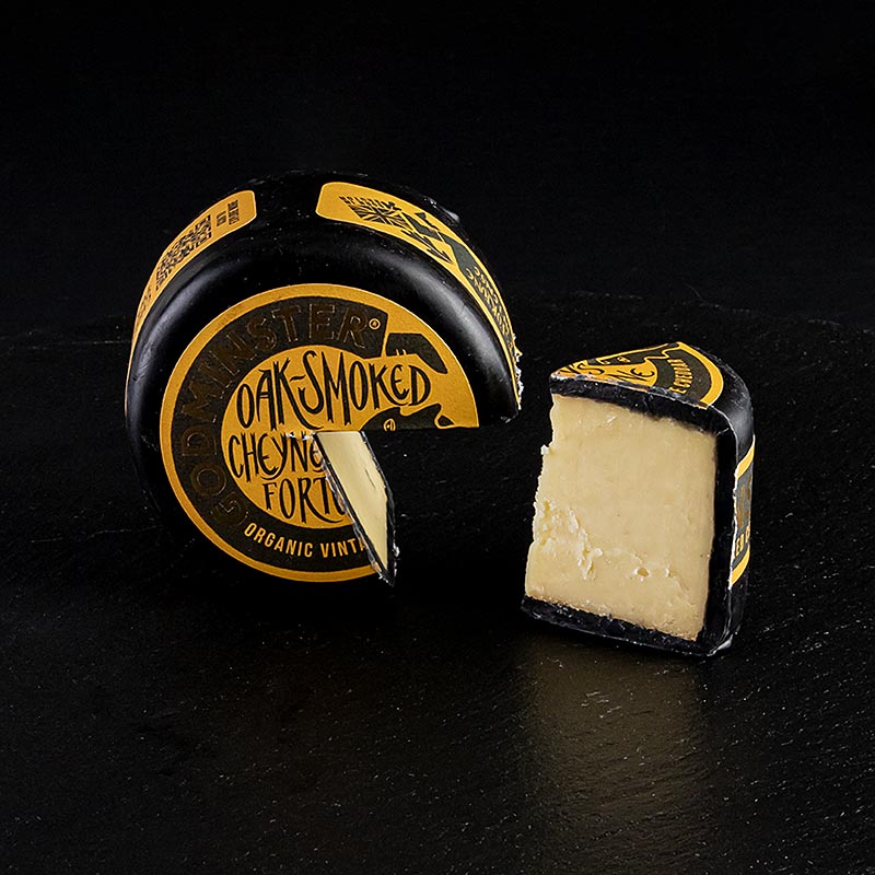Savustettu Cheyneys Fortune - savustettu cheddar, kova juusto, Godminster, luomu - 200 grammaa - Paperi