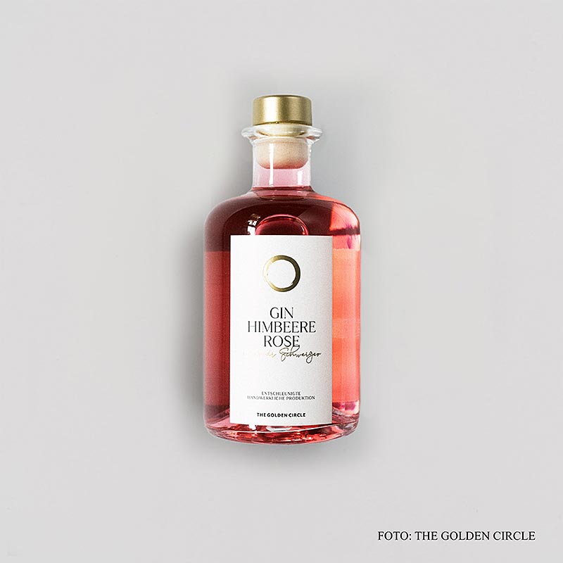 EL CIRCULO DORADO - Ginebra Raspberry Rose, de Andi Schweiger, 44% vol. - 350 ml - Botella